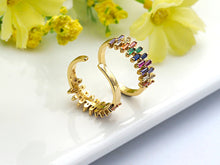 Load image into Gallery viewer, Colorful CZ Open Ring, Sku#X18