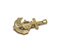 Load image into Gallery viewer, Gold CZ Virgin Mary Anchor Charm, Sku#LK711
