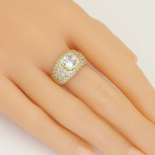 Load image into Gallery viewer, Chuny Square CZ Center Gold Silver Dome Ring, Sku#A209