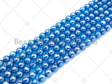 Load image into Gallery viewer, Mystic Natural Blue Agate Round Faceted Beads, 6mm/8mm/10mm/12mm Natural Agate Beads, 15.5'' Full Strand, Sku#UA221
