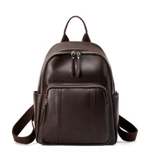 Load image into Gallery viewer, Women's Genuine Cowhide Leather Backpack - Large Capacity Travel Daypack | Coffee, Black, Brown