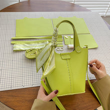 Load image into Gallery viewer, Western Style Bucket Bag with Silk Scarf