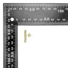 Load image into Gallery viewer, Clear CZ Amore Word Gold Silver Stud Earrings, Sku#A354