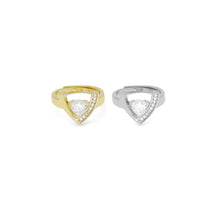 Load image into Gallery viewer, Triangle Diamond CZ Adjustable Ring, Sku#A156