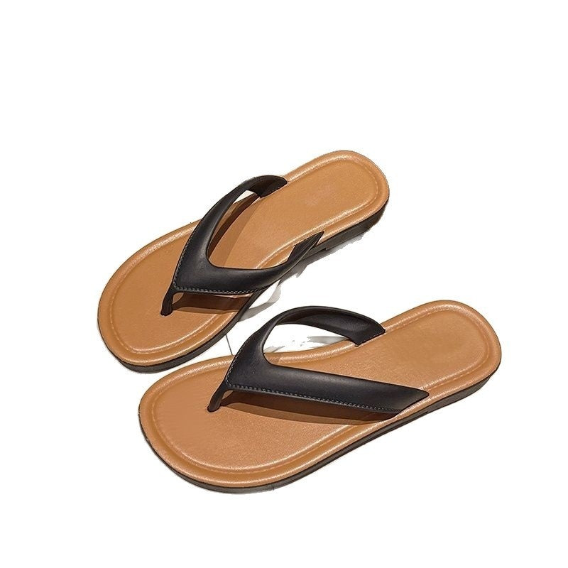Textured Toe-Strap Flip-Flops - Lightweight Slip-On Sandals for Women