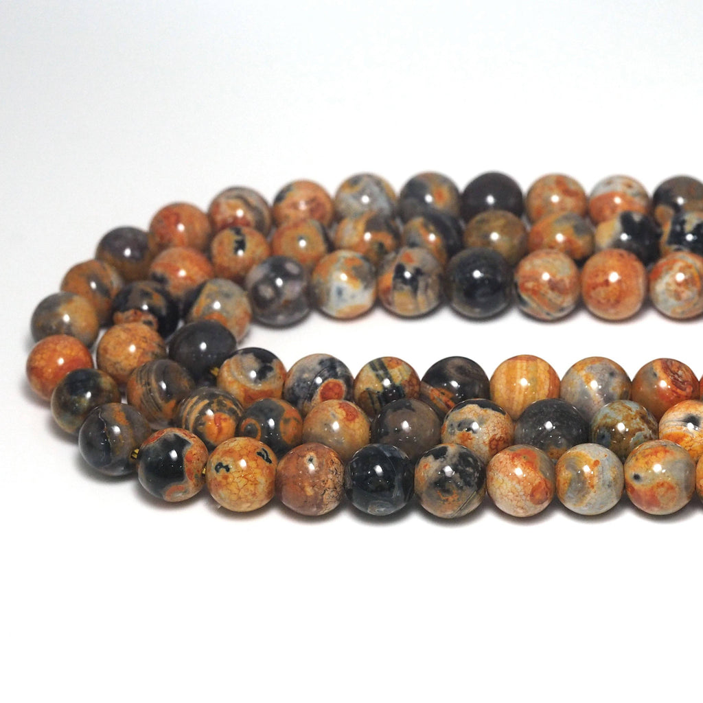 Bumblebee Agate Round Smooth Beads, Sku#U1754