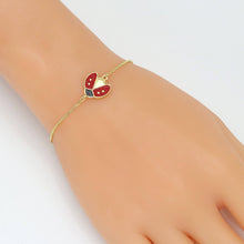 Load image into Gallery viewer, Gold Red Enamel Ladybug  Coonector Charm Pendant, Sku#LK1024