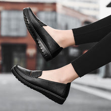Load image into Gallery viewer, Women's Slip-On Leather Flats - Comfortable Round Toe Wedge Heel Casual Shoes