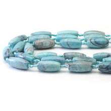 Load image into Gallery viewer, Planet Blue Tibetan Agate Barrel Shape Beads, 13x30mm Focal Beads, Sku#U1630