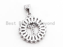Load image into Gallery viewer, CZ Micro Pave Initial Letter S T Charm/Pendent Beads, sku#z237