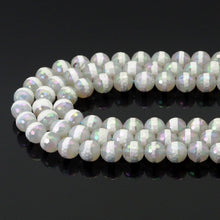 Load image into Gallery viewer, AB Mystic One Line White Agate Faceted Beads, Sku#UA315
