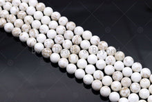 Load image into Gallery viewer, Natural White Howlite with Light Vein Round Smooth beads, sku#U1179