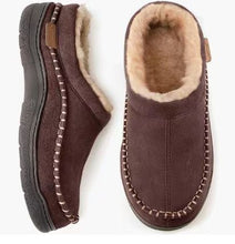 Load image into Gallery viewer, Men's Non-Slip Warm Fleece-Lined Suede Home Slippers | Indoor House Shoes