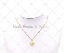 Load image into Gallery viewer, Big CZ Micro Pave 3D Five Ponit Star Enamel Shape Pendant, 18K Gold Filled Star Charm,Necklace Bracelet Charm Pendant, 18x16mm,Sku#F1442