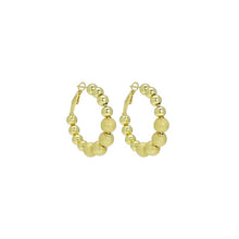 Load image into Gallery viewer, Gold Round Ball Hoop Earrings, Sku#A310