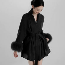 Load image into Gallery viewer, Women's Black Fox Fur Double-faced Cashmere Elegant Short Coat