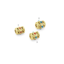 Load image into Gallery viewer, Gold Enamel Evil Eye On Tube Spacer Beads, Sku#LX65