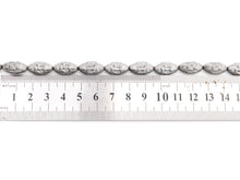 Load image into Gallery viewer, Natural Hematite Matt Silver Long Oval Beads, Old Man Head Carved, Oval Metallic Gemstone Beads, 8'' Full Strand, Sku#W52
