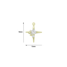 Load image into Gallery viewer, Gold Silver Clear CZ North Star Charm, Sku#A193