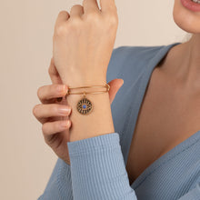 Load image into Gallery viewer, Evil Eye + Sodalite Charm Bangle