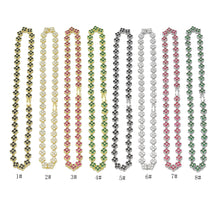 Load image into Gallery viewer, Clear Pink Black CZ Clover Flower Adjustable Necklace, Sku#A229