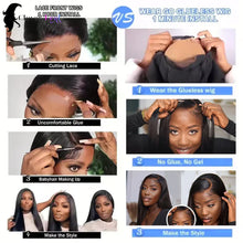 Load image into Gallery viewer, 24inch Glueless Wig Human Hair Ready To Wear Straight 4x4 Pre-Cut Glueless Wigs Pre-Plucked Top Brazilian Wigs for Women