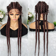Load image into Gallery viewer, 32" Full Lace Four Braid Box Braids Wig | Kanekalon Synthetic Braided Wig for Black Women