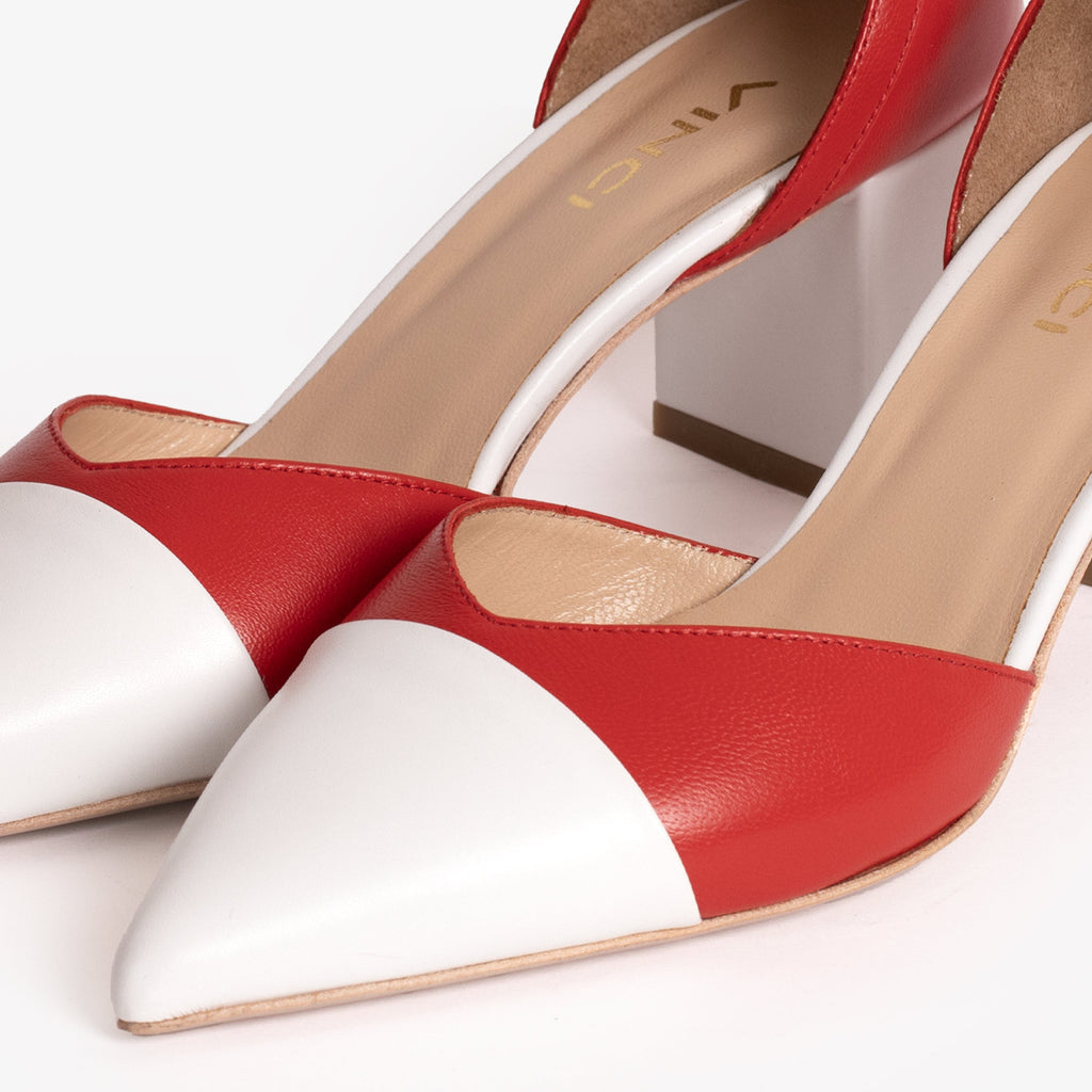 The Noella Red Leather Women Sandal