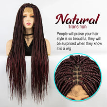 Load image into Gallery viewer, 36" Knotless Box Braids Full Lace Wig | Crochet Braids | Synthetic Braiding Hair | Black Women