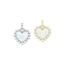 Load image into Gallery viewer, Gold White Pearl Heart Charm Pendant, Sku#A404