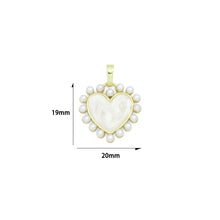 Load image into Gallery viewer, Gold White Pearl Heart Charm Pendant, Sku#A404