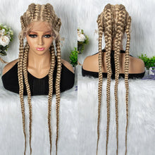 Load image into Gallery viewer, 32" Full Lace Four Braid Box Braids Wig | Kanekalon Synthetic Braided Wig for Black Women