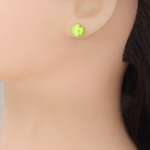 Load image into Gallery viewer, Gold Silver Tennis Ball Stud earrings, Sporty Tennis Ball Charms, Sku#A521