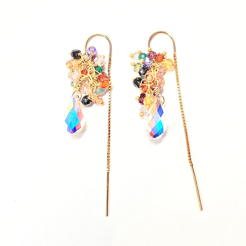 Crystal Droplet Festival Threader earrings