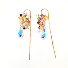 Load image into Gallery viewer, Crystal Droplet Festival Threader earrings