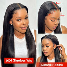 Load image into Gallery viewer, Pre Cut No Glue Bone Straight Glueless Wigs Human Hair For Women Brazilian Glueless Wig Human Hair Ready To Wear Preplucked 200%