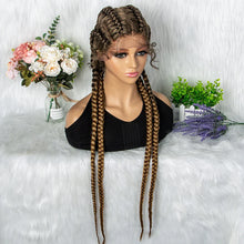 Load image into Gallery viewer, 32" Full Lace Four Braid Box Braids Wig | Kanekalon Synthetic Braided Wig for Black Women