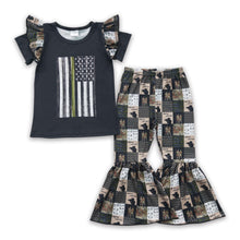 Load image into Gallery viewer, First in last out flag kids girls clothing set