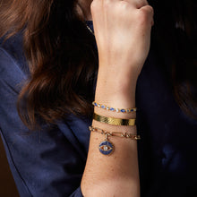 Load image into Gallery viewer, Sodalite Evil Eye Chain Bracelet