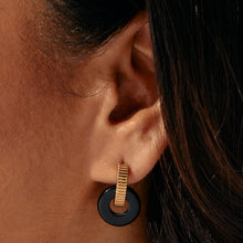 Load image into Gallery viewer, Black Onyx Textured Earrings
