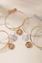 Load image into Gallery viewer, Initial S Pave Starburst Texture Bangle