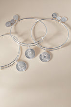 Load image into Gallery viewer, Initial C Pave Starburst Texture Bangle