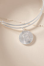 Load image into Gallery viewer, Initial E Pave Starburst Texture Bangle