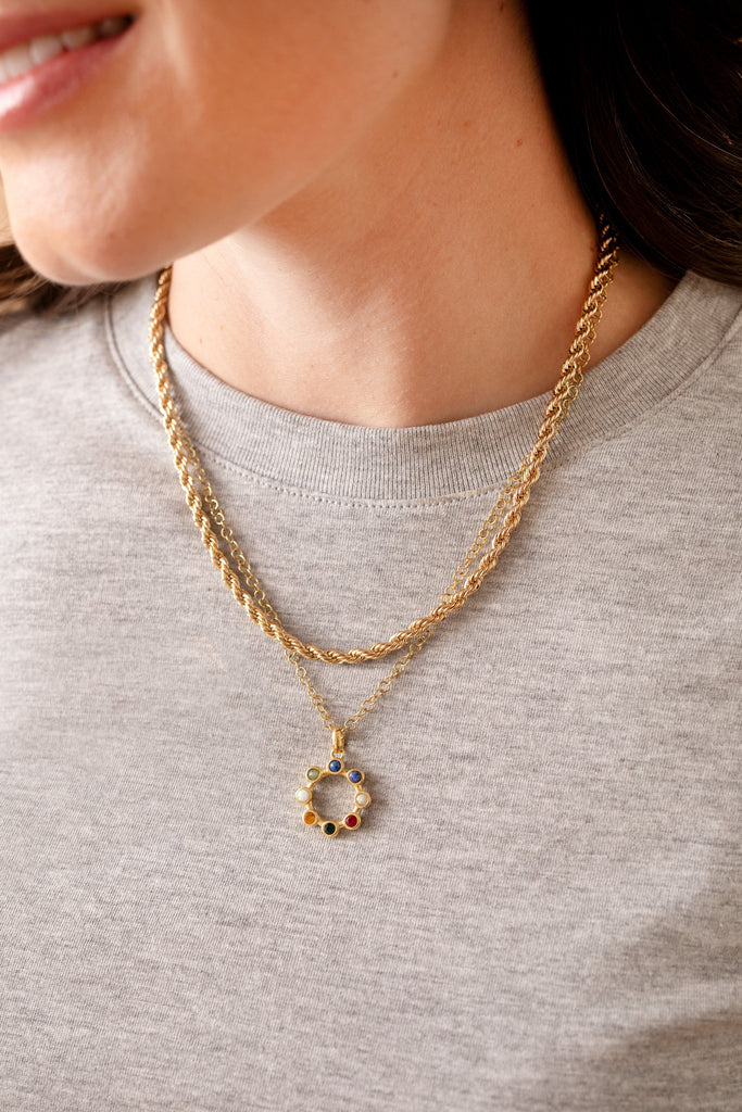 'I Love You' Hidden Message Acrostic Necklace