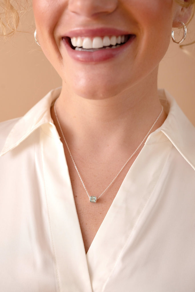 March Birthstone Precious Pendant Necklace