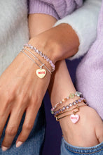 Load image into Gallery viewer, Pink Crystal Heart Stretch Bracelet