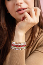 Load image into Gallery viewer, Pink Crystal Heart Stretch Bracelet
