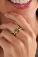 Load image into Gallery viewer, Ribbed Stacking Ring Set of 3