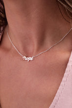 Load image into Gallery viewer, 'Hope' Breast Cancer Awareness Pink Ribbon Necklace