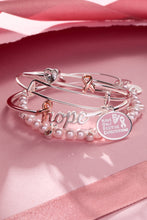 Load image into Gallery viewer, 'HOPE' Breast Cancer Awareness Charm Bangle Set of 2